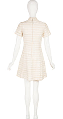 1960s Mod Cream Bouclé Short Sleeve Dress