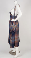 1984 Documented Plaid High-Waisted Suspender Skirt