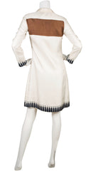 1960s "Little Priest" Cream Silk Twill Shirt Dress