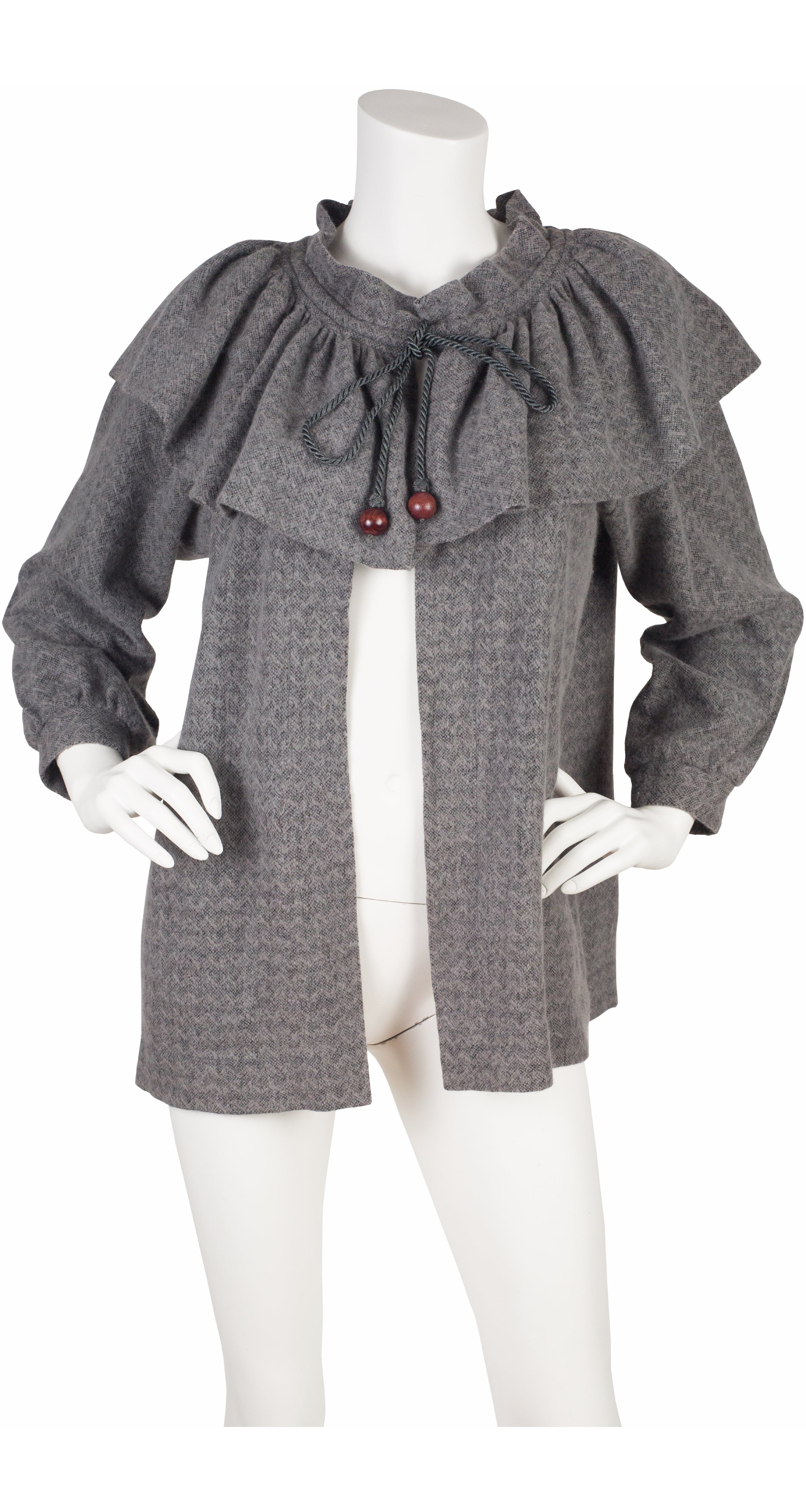 1976-77 F/W Russian Collection Gray Mohair Ruffle Cardigan