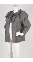 1976-77 F/W Russian Collection Gray Mohair Ruffle Cardigan
