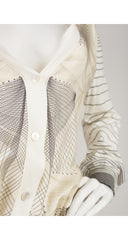 2010 S/S Geometric Silk & Striped Cotton Cardigan