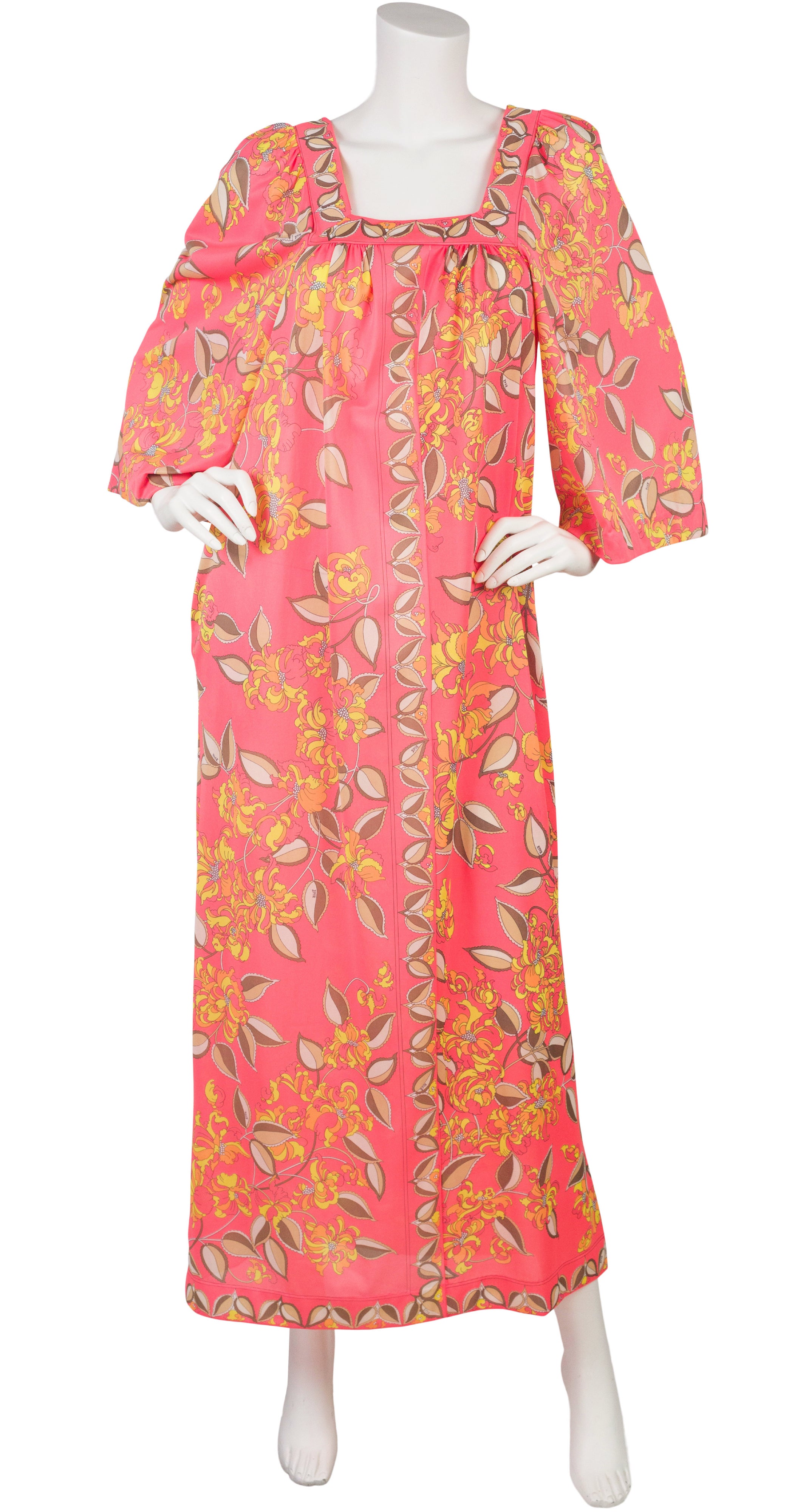 1960s Floral Neon Pink Night Dress
