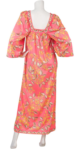 1960s Floral Neon Pink Night Dress