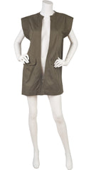 1970s Army Green Cotton Tunic Vest