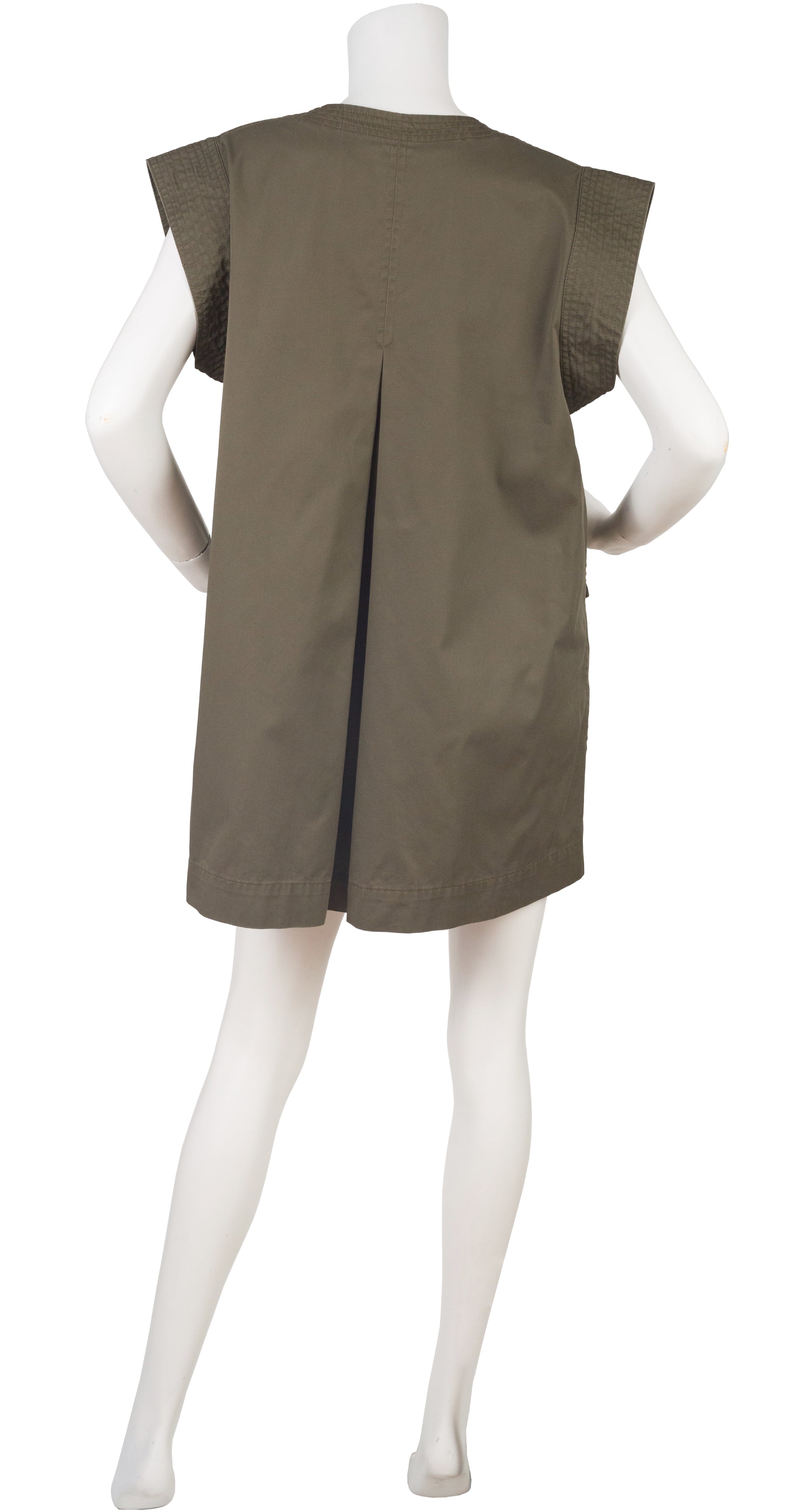 1970s Army Green Cotton Tunic Vest