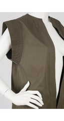 1970s Army Green Cotton Tunic Vest