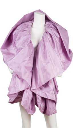 1980s Lavender Silk Taffeta Opera Shawl