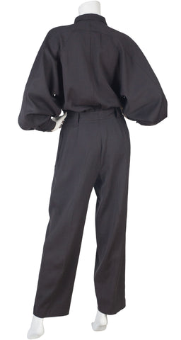 1980s Gray Wool Boiler Jumpsuit