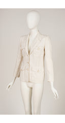 1973 S/S Documented White Linen Safari-Style Blazer