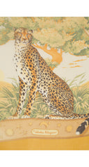 1990s Cheetah Celestial Print Silk Chiffon Long Scarf