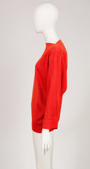 1980s Blood Orange Rayon Knit Dolman Sleeve Sweater