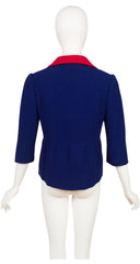 1960s Red & Navy Bouclé Wool Double-Breasted Jacket