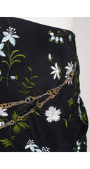 2019 S/S Floral Embroidered Chain-Link Belt Skirt