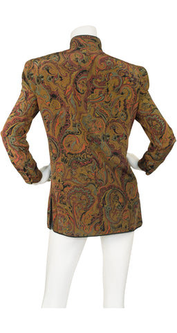 1980s Numbered Paisley Mandarin Collar Jacket