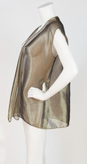 1990s Gold Silk Lamé Tunic Vest