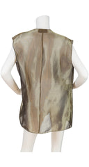 1990s Gold Silk Lamé Tunic Vest