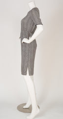1980 S/S Black & White Jacquard Silk Dress