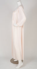 1980s NWT Peach & White Lace Balloon Sleeve Nightgown