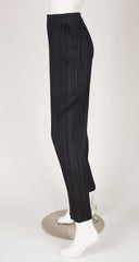 1990s Black Pleated Straight-Leg Pants