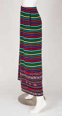 1989 Multicolor Striped Wool Knit Wide-Leg Pants