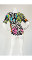 1993 S/S Documented Abstract Silk Short Sleeve Blouse