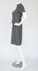 1960s Mod Gray Wool A-Line Dress