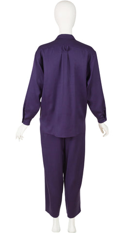 1980s Purple Wool Jacket & Trouser Suit