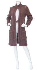 1980s Brown Mohair Sweater Coat