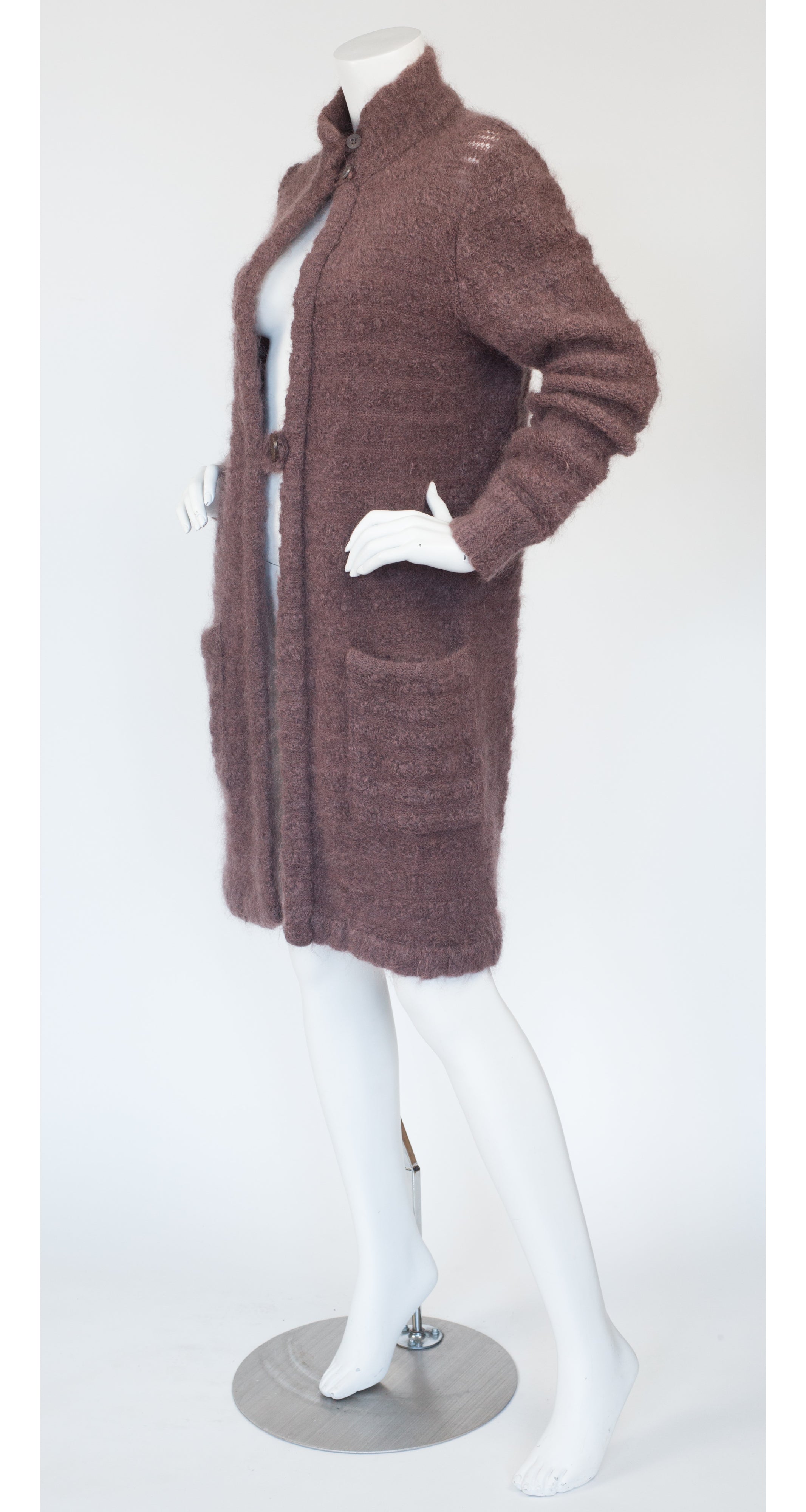 1980s Brown Mohair Sweater Coat