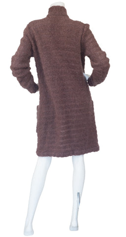 1980s Brown Mohair Sweater Coat