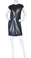 1960s Modernist Print Silk Shift Dress