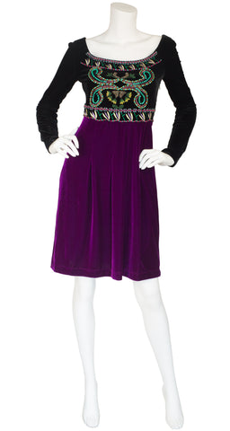 2005 Ad Campaign Beaded Velour Dress