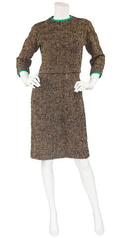 1960s French Couture Bouclé Day Dress