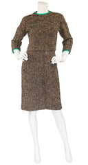 1960s French Couture Bouclé Day Dress