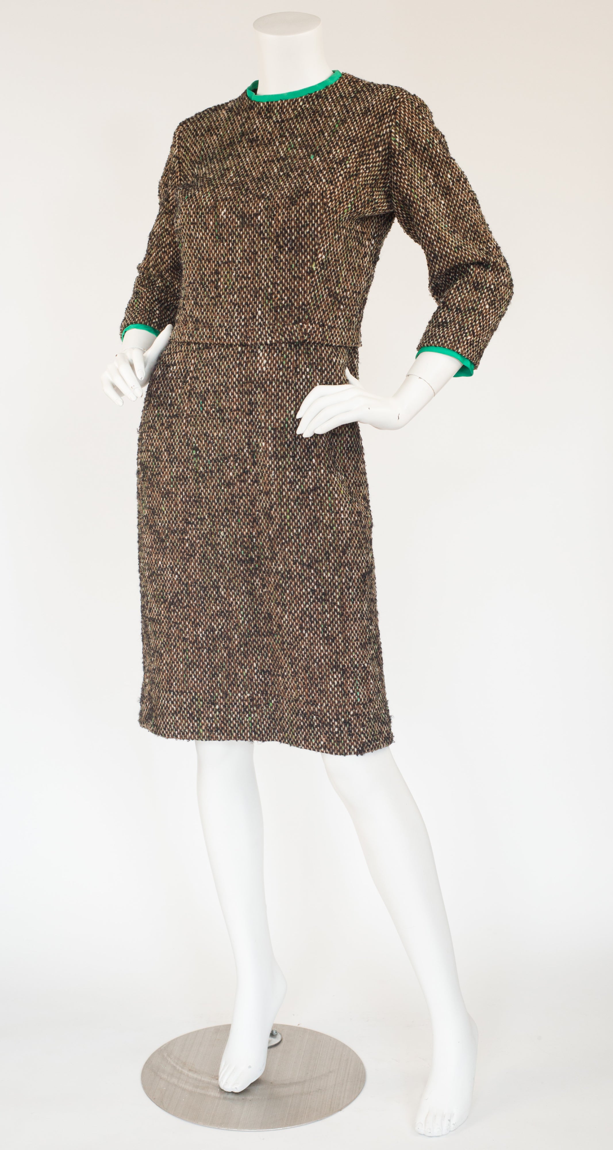 1960s French Couture Bouclé Day Dress