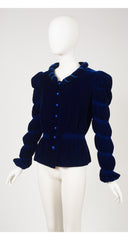 1980s Renaissance-Style Navy Velvet Jacket