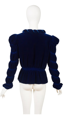 1980s Renaissance-Style Navy Velvet Jacket