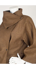 1980s Sculptural Brown Tweed Wool Jacket