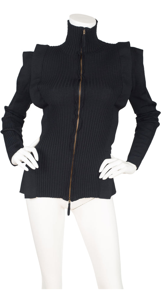 トップス 1990s archive JPG jean's zip knit Jean Paul Gaultier Rib Knit Zip-Up Sweater – Vintage by Misty