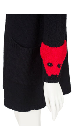 1979-80 F/W Fox Head Black Wool Knit Jacket