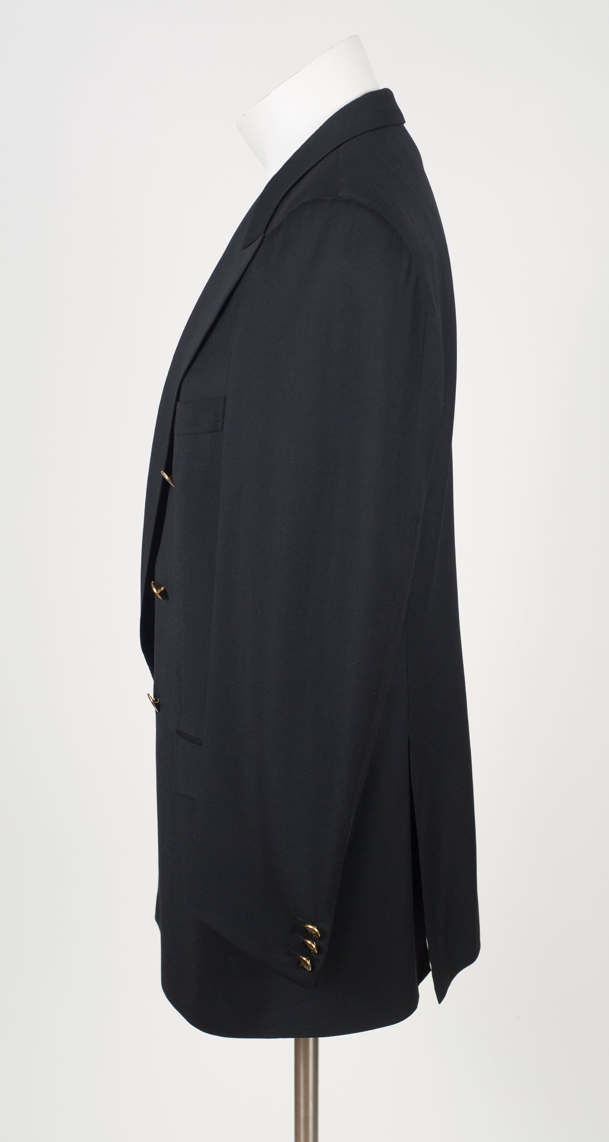 1990s Men's "Tiberio" Black Wool Double-Breasted Suit Jacket