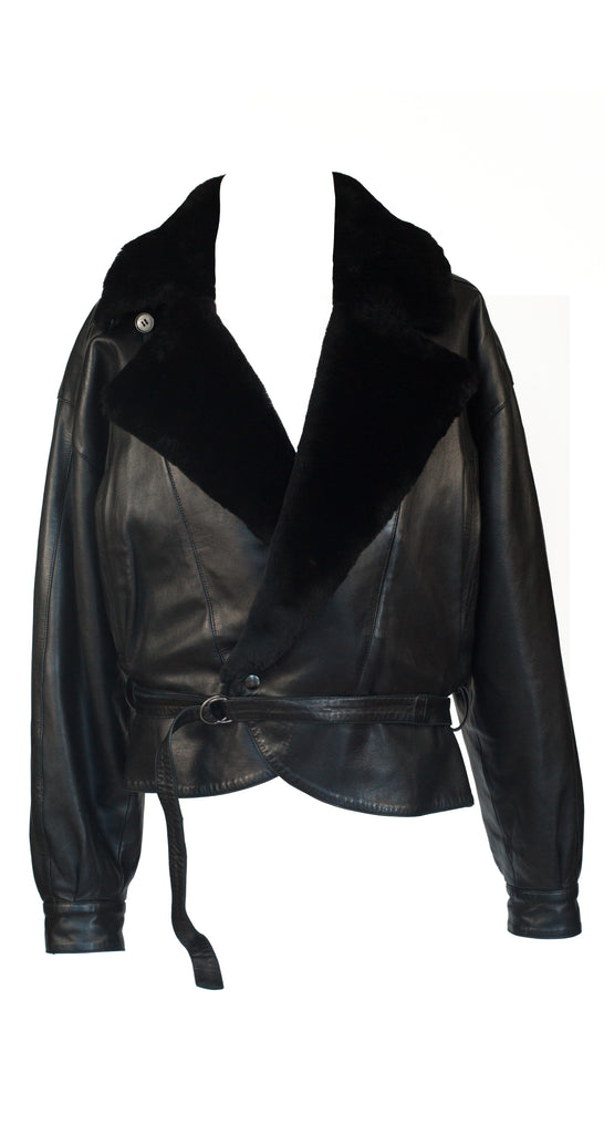 Claude Montana for Ideal Cuir 1980s Men's Black Lamb Leather