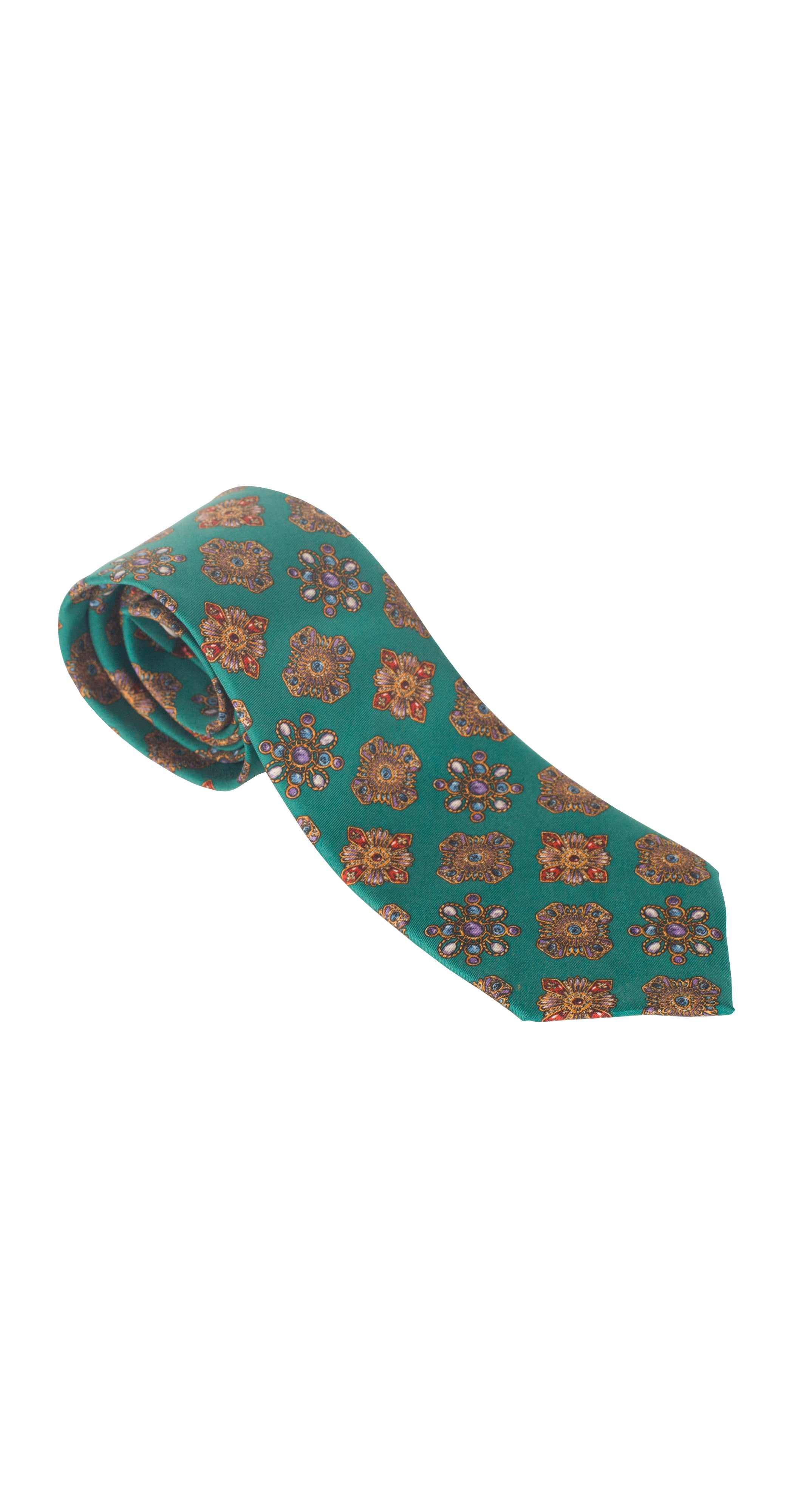 1980s Gripoix Jewel Print Silk Men's Necktie