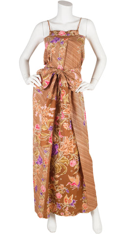 1976 S/S "Dress of the Year" Batik Print Cotton Maxi Dress
