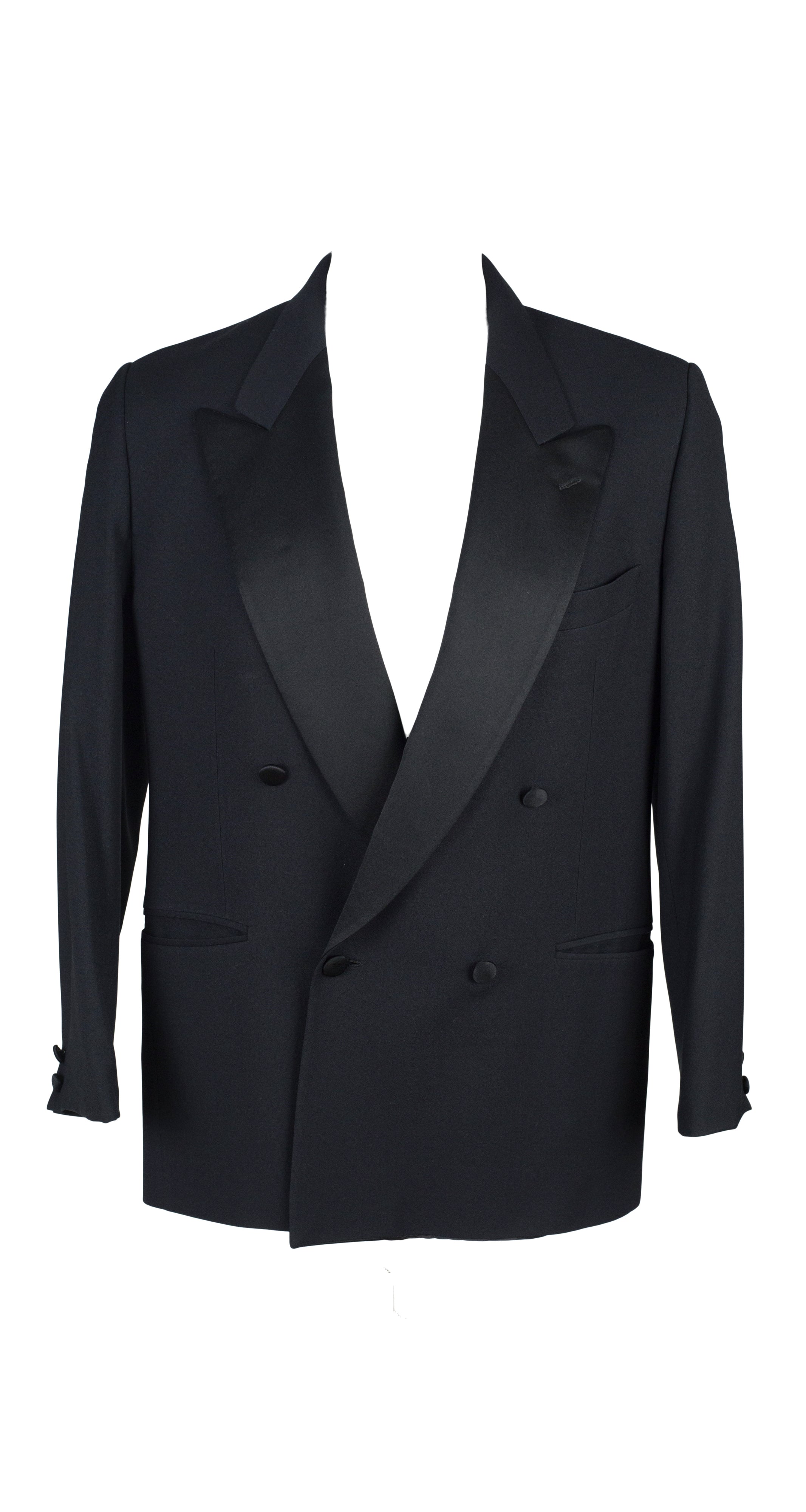 Gianfranco Ferré 1990s Men's Black Silk Satin & Wool Tuxedo Suit Jacket ...