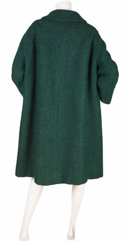 1950s Green Wool Collared Coat