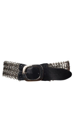 1960s Paco Rabanne Style Metal Chain Mail Belt