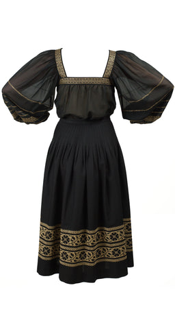 1977 S/S Ad Campaign Gold & Black Skirt Set