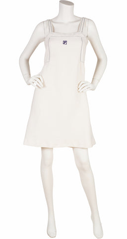1970s Logo White Cotton Mini Sundress